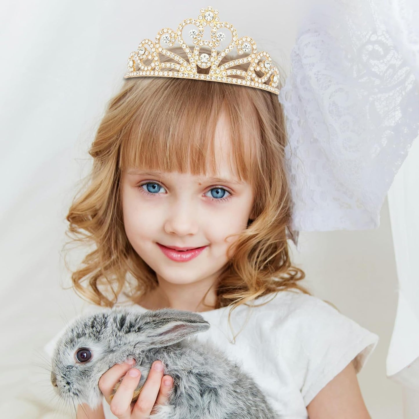 Tiaras and Crowns for Women Girls Birthday Queen Tiara Rhinestone Crowns with Combs Princess Fairy Tiara Aurora Crystal Crown Royal Wedding Crown for Bride Bridal Prom Hair Accessory for Women (Gold)